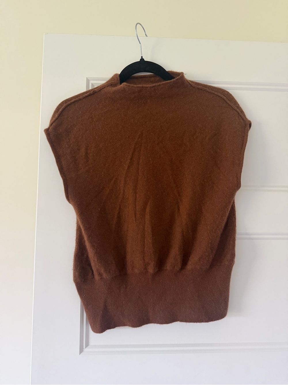 Anthropologie cashmere Brown Short-Sleeve mock neck sweater size S